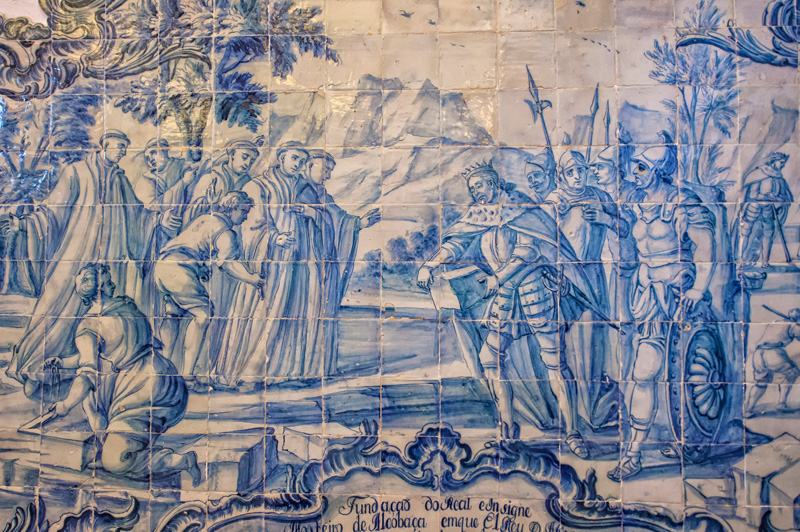 Alcobaca, Portugal – September 9, 2013:  Santa Maria Monastery, Azulejos in the Kings’ room, Alcobaca, Estremadura and Ribatejo Province, Portugal, Unesco World Heritage Site