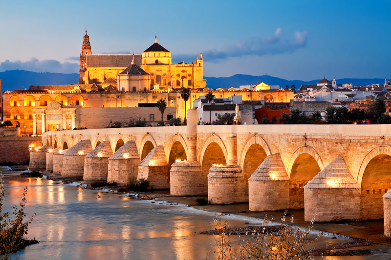 Roman Bridge and Guadalquivir river, Great Mosque, Cordoba, Spain